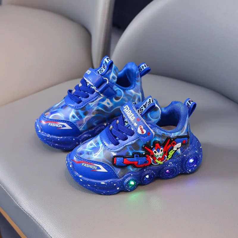 Size 21-30 Children Boys Led Shoes With Lights Super -man  Sole Led  For Kids Bo - £128.03 GBP