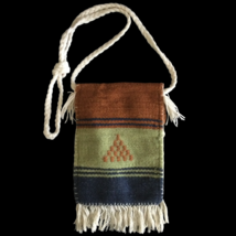 Handmade Vintage Wool Artisan Crossbody Shoulder Bag Purse With Fringe - $20.78