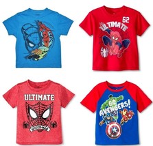 Marvel Spider-Man Avengers Toddler Boys Various T-Shirts Sizes 2T 3T 4T 5T NWT - £7.71 GBP