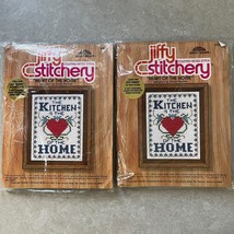 Vintage Jiffy Stitchery Heart of the Home (2) Counted Cross Stitch Kits ... - $27.86 CAD
