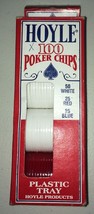 Vintage 1992 Hoyle Plastic Poker Chips 100 Count with 3 Colors Interlocking USA - £7.71 GBP