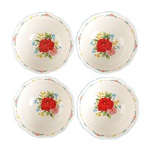 Pioneer Woman Sweet Rose Blue White Ceramic Soup Cereal Bowls 4pc 6.25-i... - $48.97