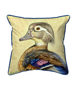 Betsy Drake Mrs. Wood Duck Large Indoor Outdoor Pillow 18x18 - £46.73 GBP