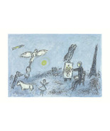 MARC CHAGALL l&#39;Envolee Magique 15&quot; x 22&quot; Lithograph 1981 Modernism Blue,... - $544.50