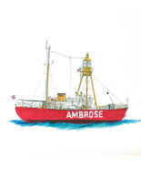 Ambrose Lightship Lv-87 South Street Seaport Boat Nautical Vinyl Decal S... - $132.10 MXN+