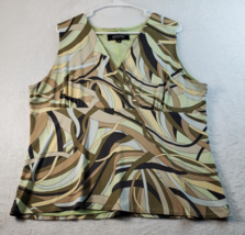 Kasper Tank Top Womens Size 18 Multi Geo Print Polyester Sleeveless Wrap V Neck - £10.21 GBP