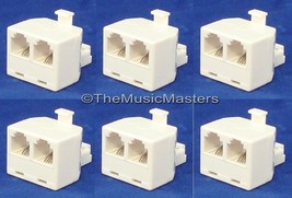 6X Modular Telephone Line Cable Wall Outlet Splitter Double Jack Connector Vwltw - $14.05