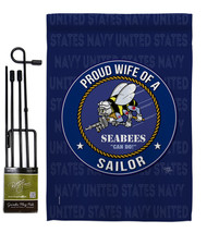 Seabees Proud Wife Sailor - Impressions Decorative Metal Garden Pole Flag Set GS - £24.75 GBP
