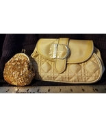 Orig Vintage Christian Dior Parfums Quilted Champagne Handbag & Sequined Clutch  - £45.09 GBP