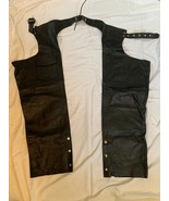 Biker&#39;s Leather Stuff Black Leather Motorcycle Riding Chaps M 30 - 38.5&quot;... - $726.01 MXN