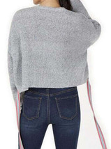 CRAVE FAME Juniors Ribbon Tie Cropped Sweater, X-Large, Grey Combo - $36.55