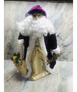 Purple /Beige  Vintage Santa Claus Christmas Tree Topper. 17 Inches Tall. - €129,52 EUR