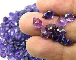 Top Color Natural African Amethyst 294Ct 300pc Lot 8X6mm Pear Faceted Gemstones - £170.86 GBP