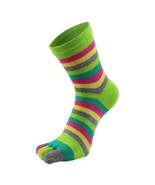 Rainbow Striped Pattern Toe Socks (Adult Medium) - Green Accent - £3.21 GBP