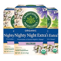 Traditional Medicinals Organic Nighty Night Valerian Relaxation Tea, 16 Tea Bags - £33.56 GBP