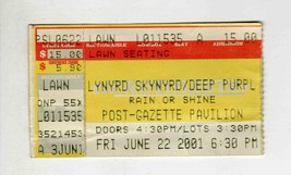 VINTAGE June 22 2001 Deep Purple Lynyrd Skynyrd Ticket Pittsburgh PA - £31.06 GBP