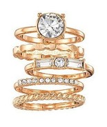 Ring Party Rings Multi Pack Stacking 5 Ring Set ~ Goldtone ~ Size 8 ~ NE... - €17,03 EUR