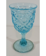 Viking DIAMOND AND THUMBPRINT ICE BLUE WINE GLASS MCM - $29.92 CAD