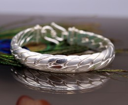 Vintage Handmade Solid Silver Antique Design Bangle Bracelet Kada Jewelry nsk60 - £195.00 GBP