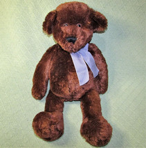 22" Animal Adventure Teddy Bear Stuffed Animal Brown With Blue Checked Ribbon - $18.27