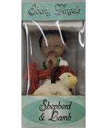 Vintage Ebony Angels Shepherd &amp; Lamb Figurine, Shade - 8010D Cafe au Lait - £23.51 GBP