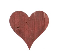 24&quot; Rustic Farmhouse Red Large Wooden Heart - £64.92 GBP