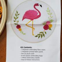 Embroidery Hoop Kit, Flamingo Flowers, Sewing Patterns, Needlepoint Pattern image 3