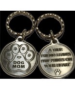 Dog Mom Paw Print Heart - A True Friend Dog Pet Key Chain Tag Keychain P... - £5.58 GBP