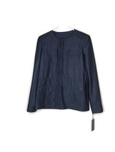 Tommy Hilfiger Size 4 Indigo Blue Full Zip Jacket Lightly Padded Shoulde... - $28.01