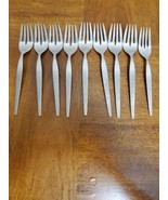 Oneida Community Stainless SATINIQUE (9) Salad Forks Older Design 6 1/4&quot;... - $382.69 MXN