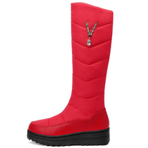 new arrival winter snow boots women keep warm crystal zipper flat platform shoes - £64.97 GBP