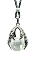 Dragon Claw Quartz Neckace Pendant Crystal Ball Bead Cord Statement Jewellery - £10.01 GBP