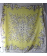 Gianni Versace Yellow Gray and White Swirl Flourish Silk Scarf - £179.13 GBP