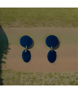 Chic Dark Blue Dangle Earrings – Perfect for Any Occasion - $8.60