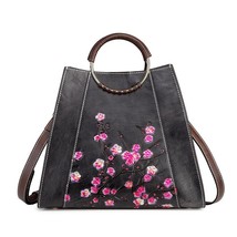 Vintage Embossing Genuine Leather Women Bag  New Nature Soft Cowhide Large Capac - £116.51 GBP