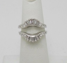 2Ct Künstlicher Diamant Verstärker Schutz Wickel Ring 14K Weiß Vergoldet Silber - £86.33 GBP
