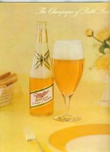 Miller High Life The Champagne of Bottle  Beer  Menu Cover 1950&#39;s - £13.96 GBP