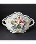 Vintage Victorian Collect Rose Bouquet Porcelain Reticulated Decorative ... - £17.69 GBP