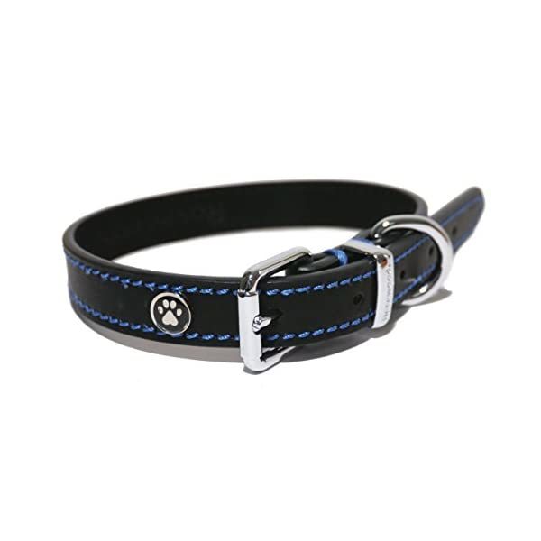 Rosewood Luxury Leather Dog Collar, 14 - 18-inch, Black  - $17.00