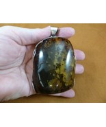 p80-4) Huge Orange AMBER geometric oval abstract .925 Sterling SILVER PE... - $1,820.71 CAD