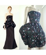 $9,000 DE LA RENTA COUTURE STUNNING BLACK FLORAL RUNWAY DRESS US 6 - £2,957.61 GBP