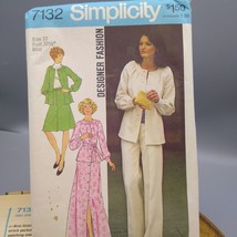 Vintage Sewing PATTERN Simplicity 7132, Designer Fashion Women 1975 Two ... - $20.32