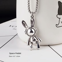 Fashion Simple Space Rabbit Necklace Men and Women Hip Hop Pendant Sweater Chain - £12.85 GBP