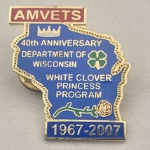 AMVETS Wisconsin State Shape Pin 40th Anniversary - £13.55 GBP
