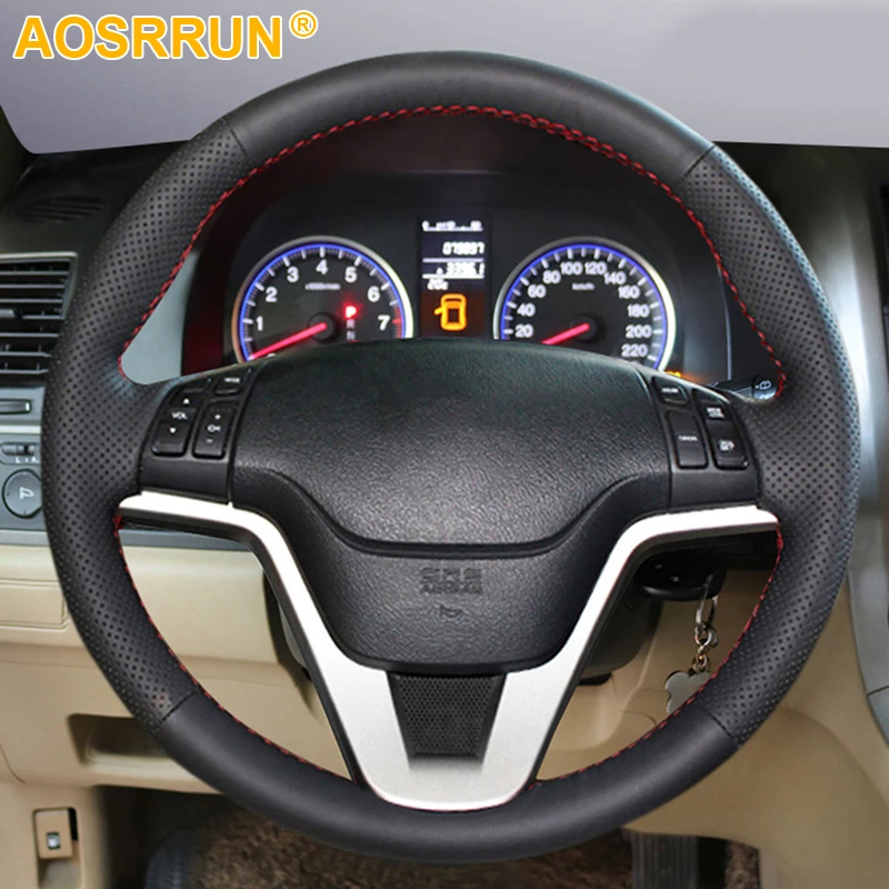 Car Accessories Leather Hand-Stitched Car Steering Wheel Cover For Honda CRV - £18.29 GBP+