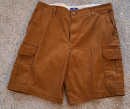 NWT Mens George Coffee Cake At The Knee Cargo Shorts Size 32 Stretch - $16.49