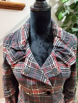 Titi Women&#39;s Gray Check Wool Long Sleeve Buttons Front Casual Jacket Siz... - $35.00