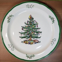Spode Christmas Tree Serving Platter 12.5 in Green Trim England S3324 Vi... - $49.49