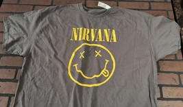 NIRVANA- Distressed Smiley Face Men&#39;s T-shirt ~Never Worn~ 3XL - £15.94 GBP