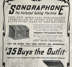 1911 Sonoraphone Phonograph Advertisement Home Disc Record Player Antique - $29.99